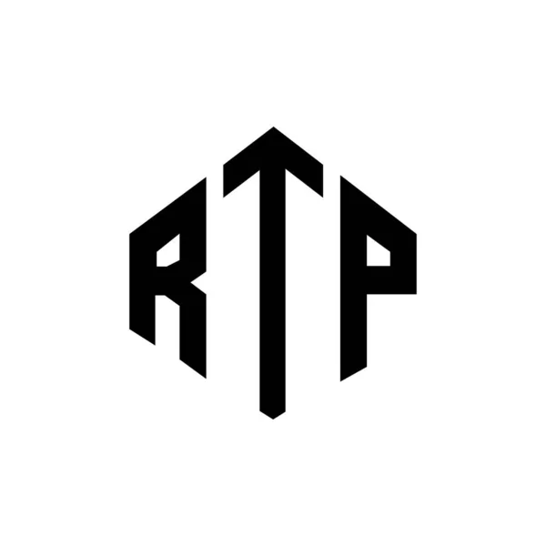 Rtp Letter Logo Design Polygon Shape Rtp Polygon Cube Shape — Stockový vektor