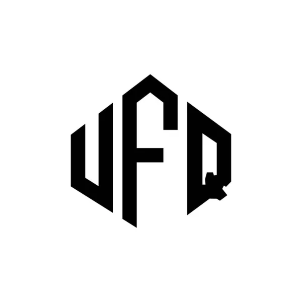 Ufq Letter Logo Design Polygon Shape Ufq Polygon Cube Shape — Stock Vector