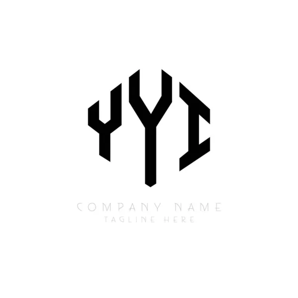 Yyi Letter Logo Design Polygon Shape Yyi Polygon Cube Shape — Stock Vector