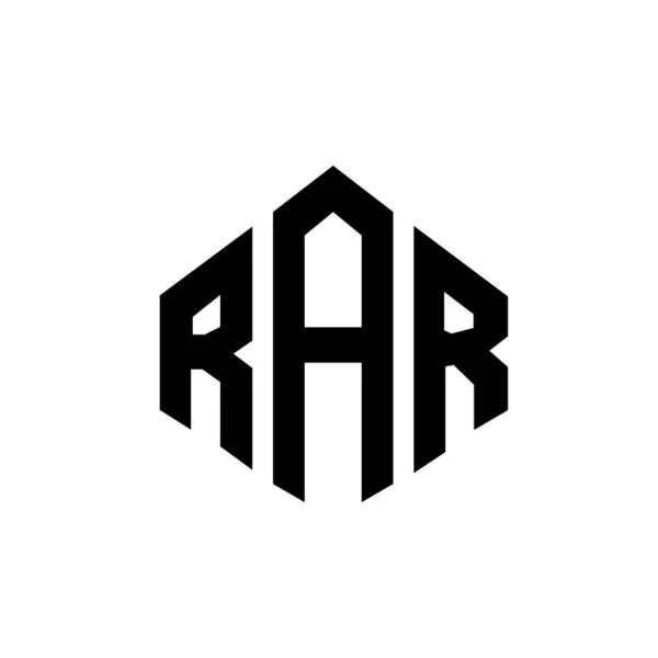 Rar Letter Logo Design Polygon Shape Rar Polygon Cube Shape — Vetor de Stock