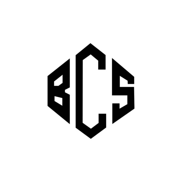 Bcs Letter Logo Design Polygon Shape Bcs Polygon Cube Shape — Stock Vector