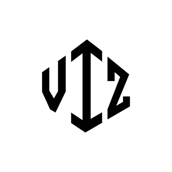 Viz Letter Logo Design Polygon Shape Viz Polygon Cube Shape — Stock vektor