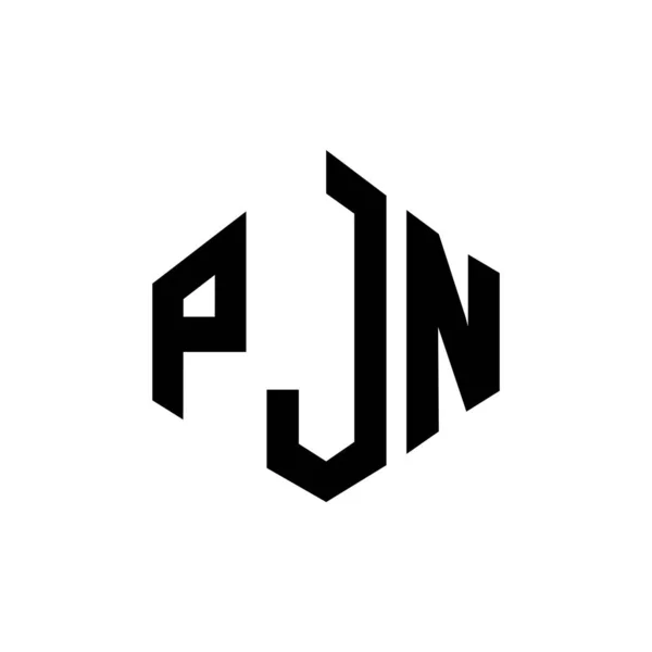 Pjn Letter Logo Design Polygon Shape Pjn Polygon Cube Shape — ストックベクタ
