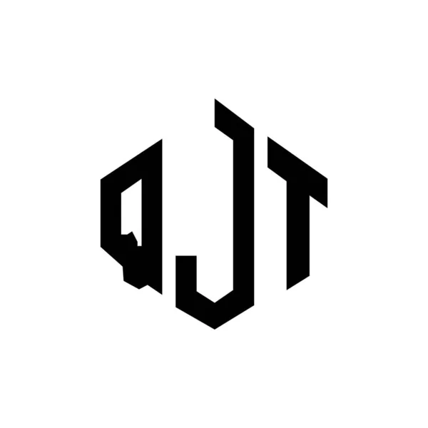 Qjt Letter Logo Design Polygon Shape Qjt Polygon Cube Shape — Stok Vektör