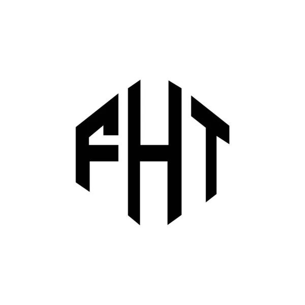 Fht Letter Logo Design Polygon Shape Fht Polygon Cube Shape — Wektor stockowy