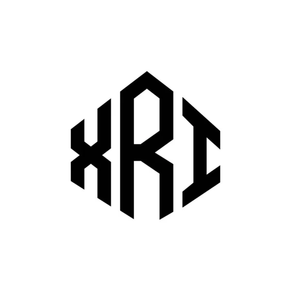 Xri Letter Logo Design Polygon Shape Xri Polygon Cube Shape — Stock vektor