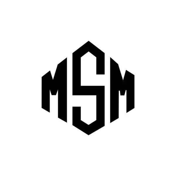 Çokgen Şekilli Msm Harf Logosu Tasarımı Msm Çokgen Küp Şeklinde — Stok Vektör