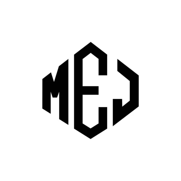 Mej Letter Logo Design Polygon Shape Mej Polygon Cube Shape — Vetor de Stock
