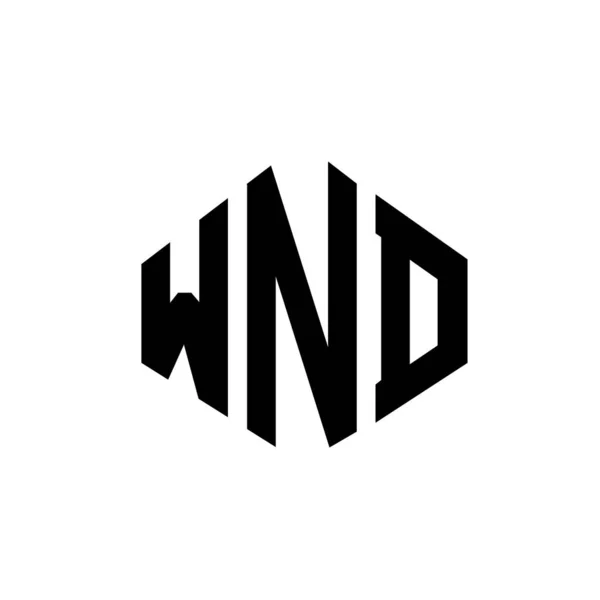 Wnd Letter Logo Design Polygon Shape Wnd Polygon Cube Shape — Διανυσματικό Αρχείο