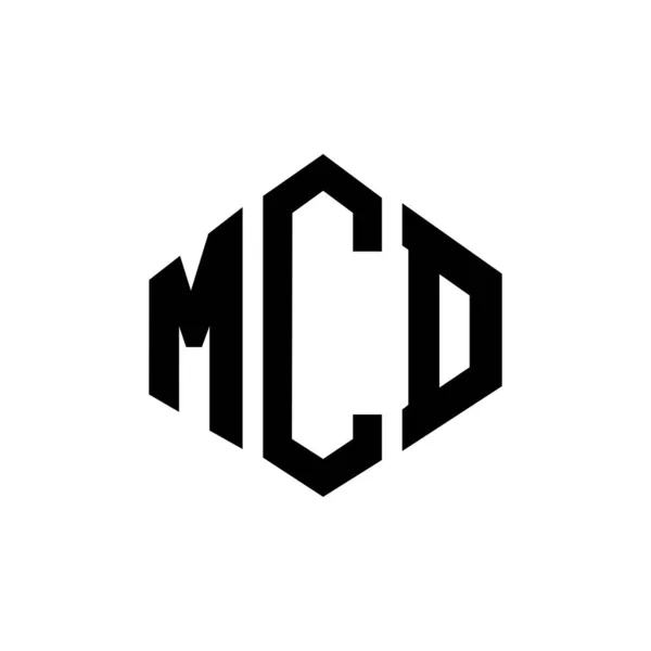 Mcd Letter Logo Design Polygon Shape Mcd Polygon Cube Shape — Vetor de Stock