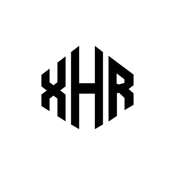 Projekt Logo Litery Xhr Kształcie Wielokąta Projekt Logo Wielokąta Sześcianu — Wektor stockowy
