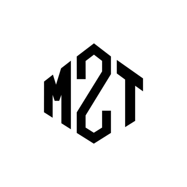 Mzt Letter Logo Design Polygon Shape Mzt Polygon Cube Shape — Vettoriale Stock