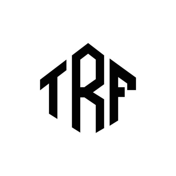 Logo Trf Lettera Design Con Forma Poligonale Trf Poligono Cubo — Vettoriale Stock