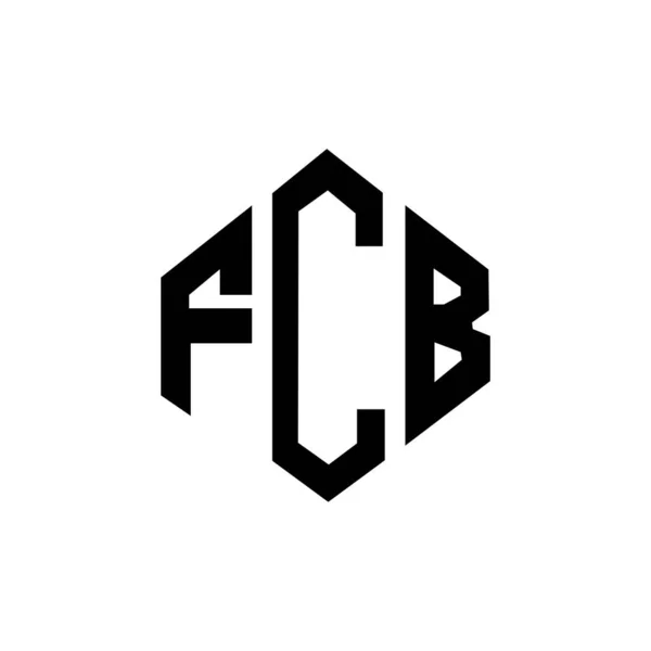 Fcb Letter Logo Design Polygon Shape Fcb Polygon Cube Shape — Stok Vektör