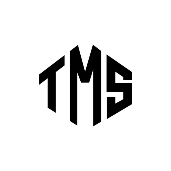 Tms Letter Logo Design Polygon Shape Tms Polygon Cube Shape — Stock Vector