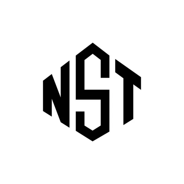 Nst Schriftzug Logo Design Mit Polygonform Nst Polygon Und Würfelform — Stockvektor