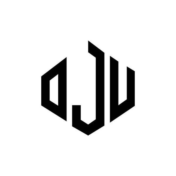 Oju Letter Logo Design Polygon Shape Oju Polygon Cube Shape — Stock Vector