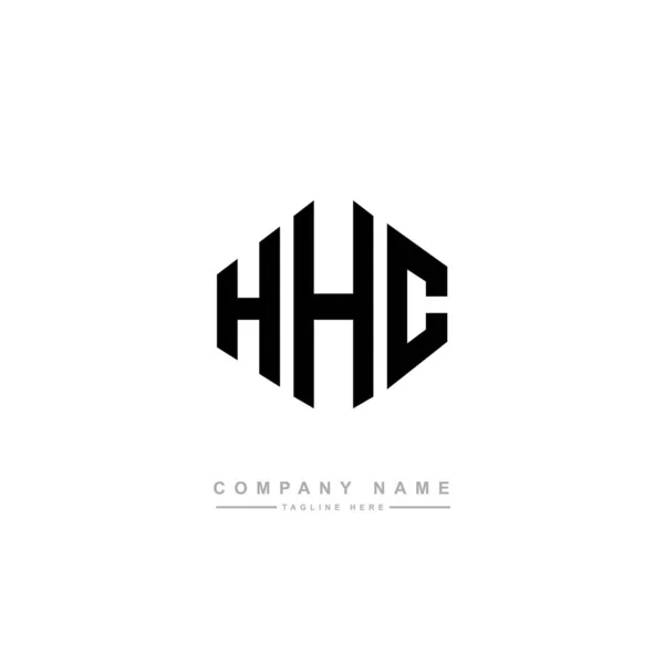 Hhc字母标识设计与多边形 Hhc多边形和立方体的标志设计 Hhc六边形矢量标识模板白色和黑色 Hhc字母表 商业和房地产标志 — 图库矢量图片