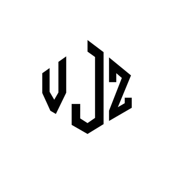 Vjz Letter Logo Design Polygon Shape Vjz Polygon Cube Shape —  Vetores de Stock