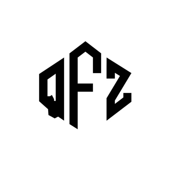 Qfz Letter Logo Design Polygon Shape Qfz Polygon Cube Shape — Stockvector