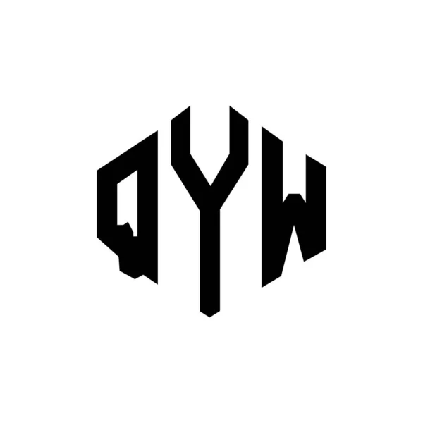 Qyw Letter Logo Design Polygon Shape Qyw Polygon Cube Shape — Stock Vector