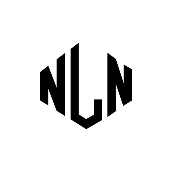 Nln Letter Logo Design Polygon Shape Nln Polygon Cube Shape — Stock Vector