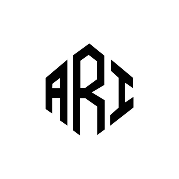Ari Letter Logo Design Polygon Shape Ari Polygon Cube Shape — Wektor stockowy