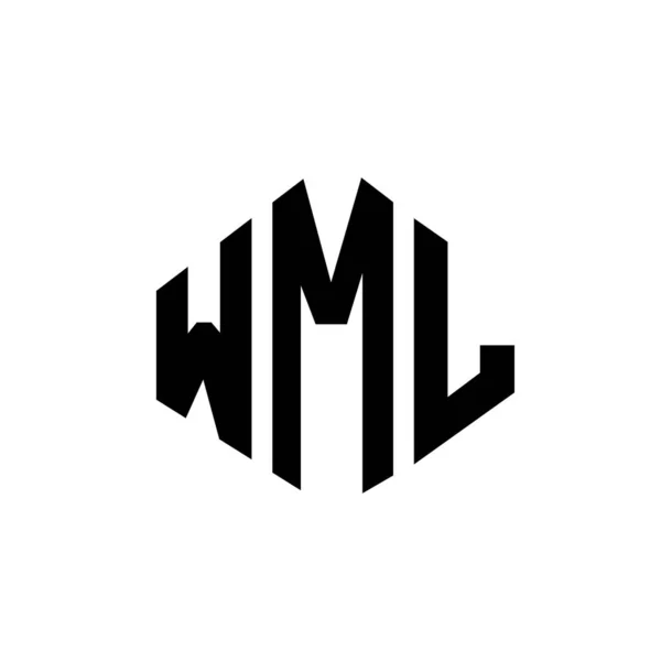 Wml Letter Logo Design Polygon Shape Wml Polygon Cube Shape — Stockvector