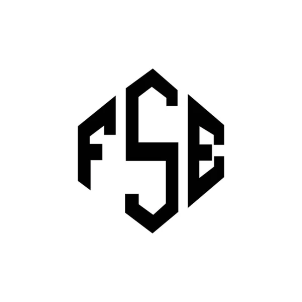 Fse Letter Logo Design Polygon Shape Fse Polygon Cube Shape — Stock Vector
