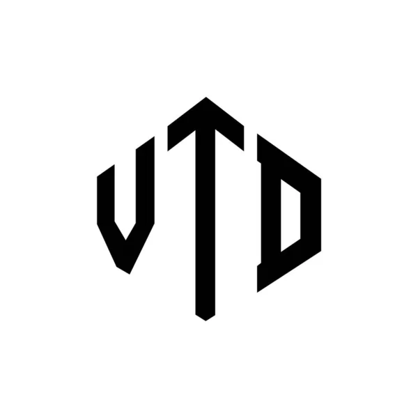 Vtd Letter Logo Design Polygon Shape Vtd Polygon Cube Shape —  Vetores de Stock