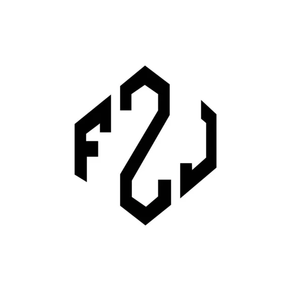 Fzj Lettre Logo Design Avec Forme Polygone Logo Forme Cube — Image vectorielle