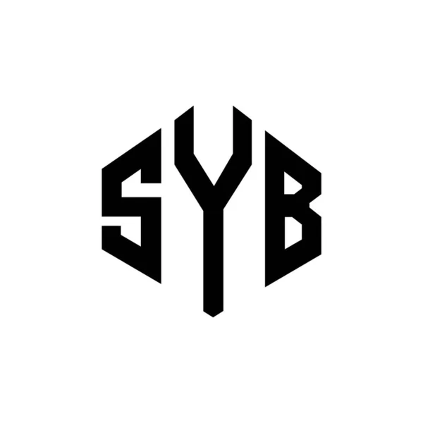 Syb Letter Logo Design Polygon Shape Syb Polygon Cube Shape — Wektor stockowy