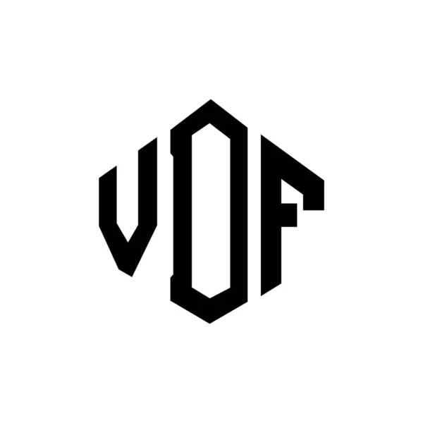 Vdf Letter Logo Design Polygon Shape Vdf Polygon Cube Shape — Διανυσματικό Αρχείο