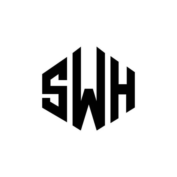 Diseño Logotipo Letra Swh Con Forma Polígono Diseño Logotipo Forma — Vector de stock