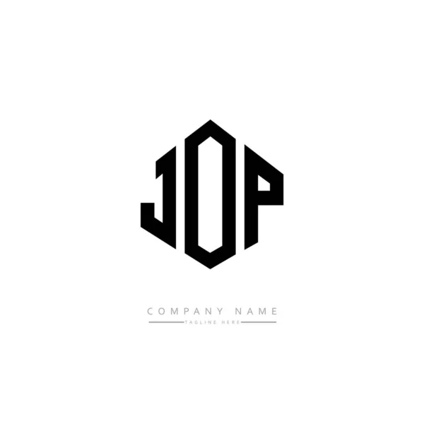 Jop Letter Logo Design Polygon Shape Jop Polygon Cube Shape — 图库矢量图片