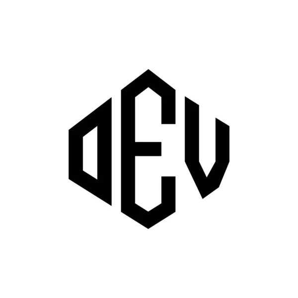 Oev Letter Logo Design Polygon Shape Oev Polygon Cube Shape —  Vetores de Stock