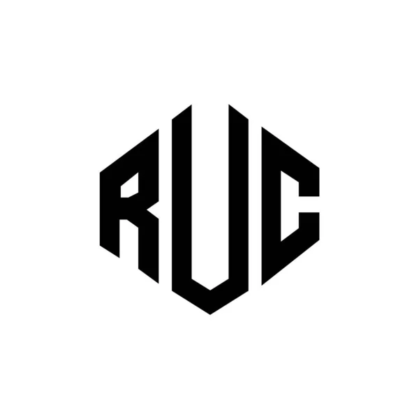 stock vector RUC letter logo design with polygon shape. RUC polygon and cube shape logo design. RUC hexagon vector logo template white and black colors. RUC monogram, business and real estate logo.