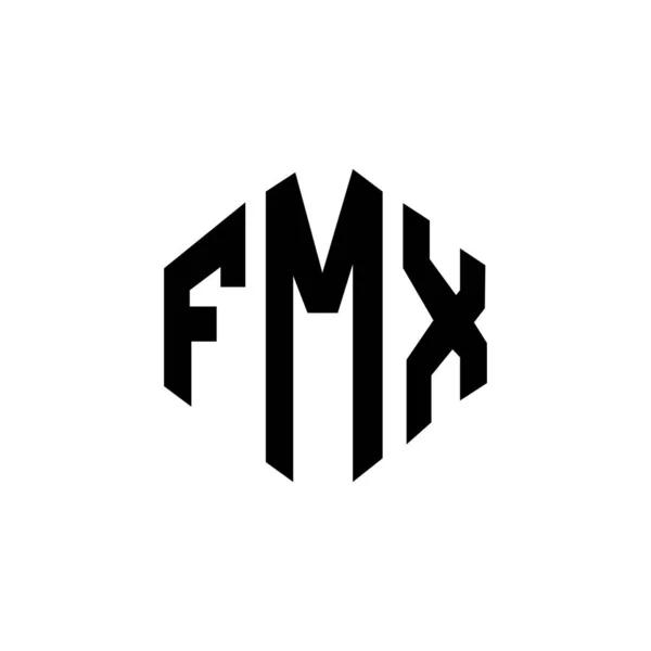 Fmx Letter Logo Design Polygon Shape Fmx Polygon Cube Shape — Wektor stockowy