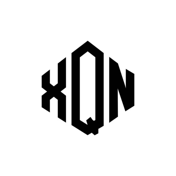 Xqn Letter Logo Design Polygon Shape Xqn Polygon Cube Shape — Stockvektor