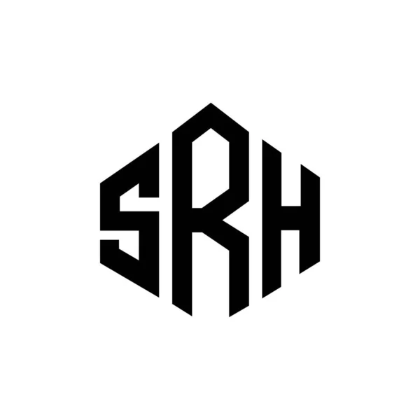 Design Logotipo Letra Srh Com Forma Polígono Polígono Srh Design — Vetor de Stock