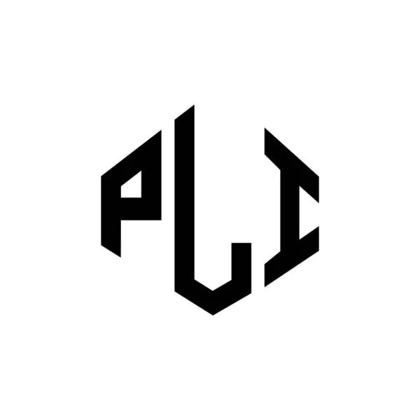 Pli Letter Logo Design Polygon Shape Pli Polygon Cube Shape — Image vectorielle