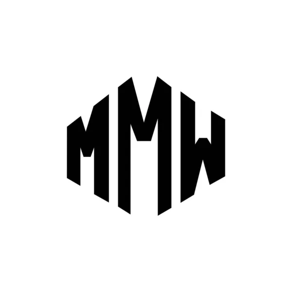 Mmw Letter Logo Design Polygon Shape Mmw Polygon Cube Shape — Stockový vektor