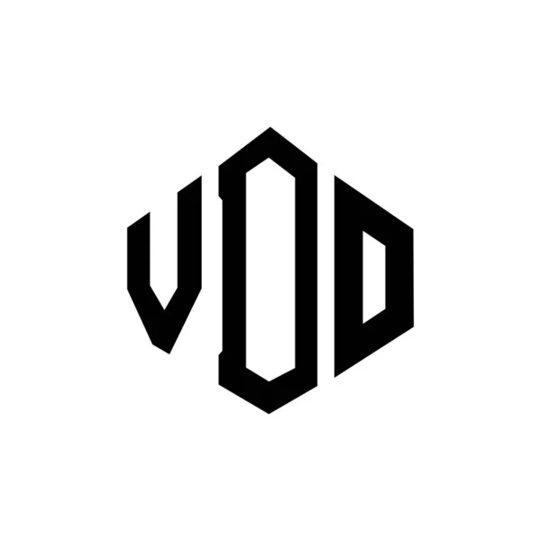 Vdo Дизайн Логотипу Букви Формою Багатокутника Vdo Багатокутник Куб Форми — стоковий вектор