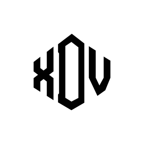 Xdv Letter Logo Design Polygon Shape Xdv Polygon Cube Shape — Stockvektor