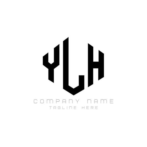 Ylh Letter Logo Design Polygon Shape Ylh Polygon Cube Shape — Stock Vector