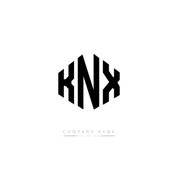 Design Logotipo Letra Knx Com Forma Polígono Design Logotipo Forma — Vetor de Stock
