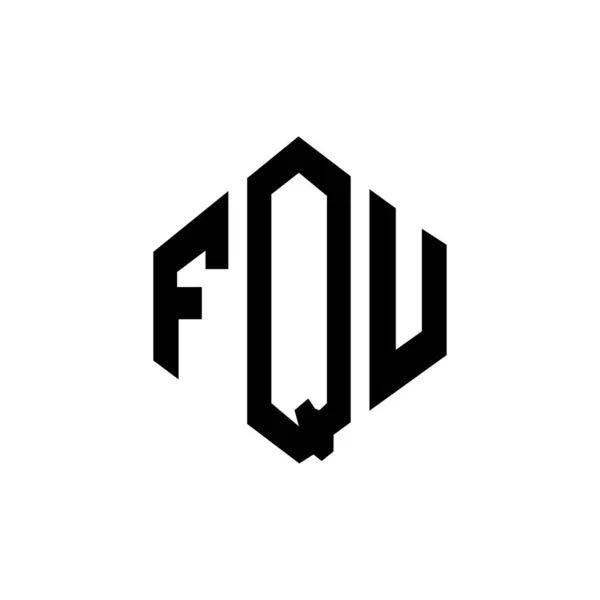 Fqu Letter Logo Design Polygon Shape Fqu Polygon Cube Shape — Stock Vector