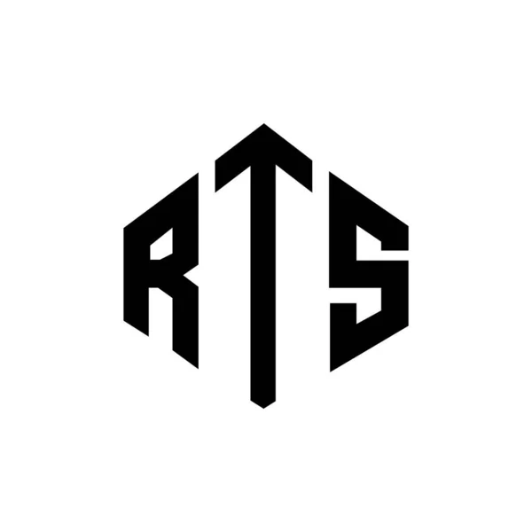 Rts Letter Logo Design Polygon Shape Rts Polygon Cube Shape — Vetor de Stock