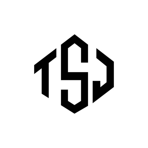 Tsj Letter Logo Design Polygon Shape Tsj Polygon Cube Shape — Stock Vector