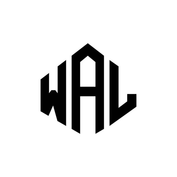 ポリゴン形状のWal文字ロゴデザイン Walポリゴンとキューブ形状のロゴデザイン Wal六角形ベクトルロゴテンプレート白と黒の色 Walモノグラム ビジネスや不動産のロゴ — ストックベクタ